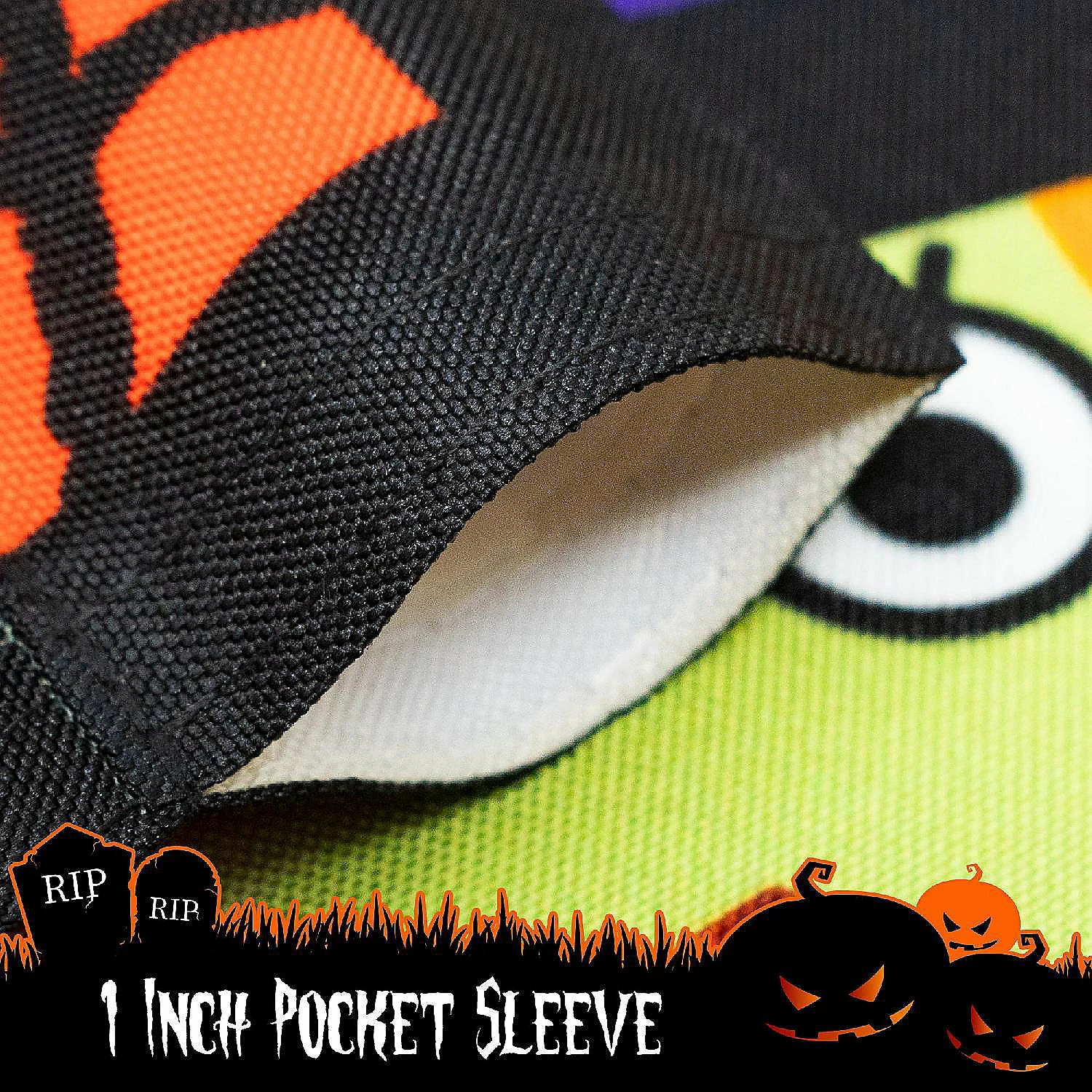 G128 Halloween Garden Flag, Witch, Bats, and Spiders Garden Yard Decorations, Rustic Holiday Seasonal Outdoor Flag 12 x 18 Inch - Image 2