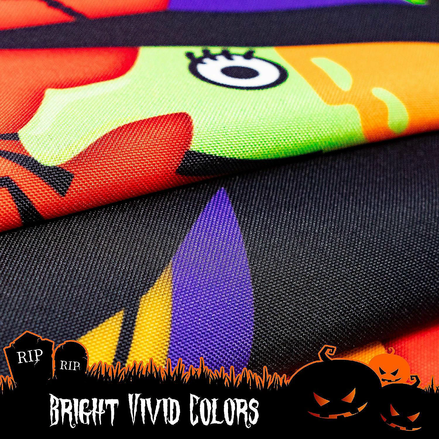 G128 Halloween Garden Flag, Witch, Bats, and Spiders Garden Yard Decorations, Rustic Holiday Seasonal Outdoor Flag 12 x 18 Inch - Image 3