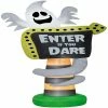 Gemmy Airblown Ghost Trick or Treat Sign 8 ft Tall white