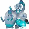Gemmy Airblown Haunted Mansion Hitchhiking Ghosts Scene Disney 6 ft Tall blue