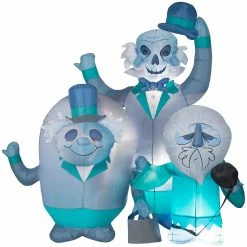 Gemmy Airblown Haunted Mansion Hitchhiking Ghosts Scene Disney 6 ft Tall blue