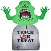 Gemmy Airblown Inflatable Ghostbusters Slimer with Tombstone 5 ft Tall green