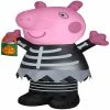 Gemmy Airblown Inflatable Peppa Pig in Skeleton Costume 4.5 ft Tall Pink