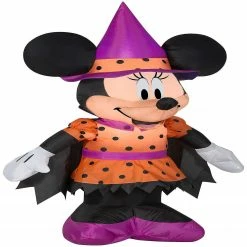 Gemmy Airblown Minnie as Witch Disney 4 ft Tall Multicolored