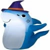 Gemmy Airblown Shark with Witch Hat 3.5 ft Tall Multicolored