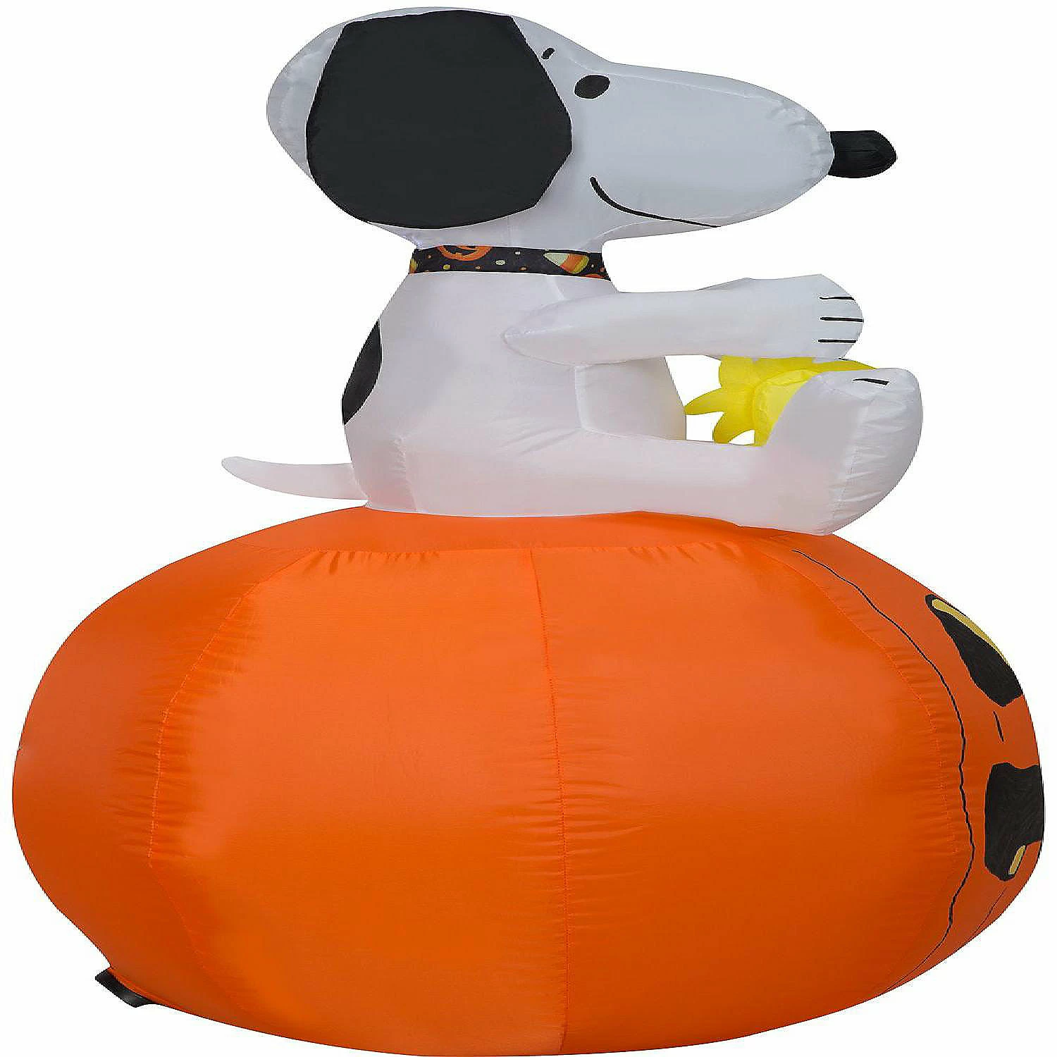 Gemmy Christmas Airblown Inflatable Snoopy with Halloween Collar and Woodstock on Pumpkin 3.5 ft Tall - Image 3