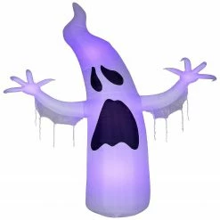 Gemmy Lightshow Airblown ShortCircuit Ghoul Ghost Giant (Black Light) 12 ft Tall white