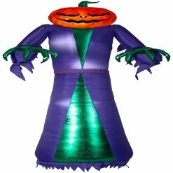 Gemmy Projection Airblown Fire & Ice Mixed Media Jack O Reaper Giant (RRPm) 12 ft Tall Purple