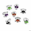 Halloween Gem Eye Skull Rings - 48 Pc.