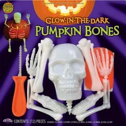 Halloween Glow In The Dark Skellington Bones Pumpkin Carving & Decorating Kit