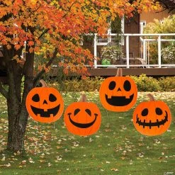 Halloween Jack-o-Lantern Yard Stakes - 4 Pc.