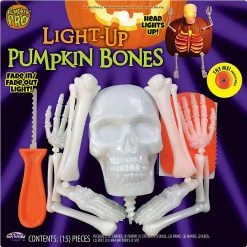 Halloween Light Up Skellington Bones Pumpkin Carving & Decorating Kit
