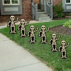 Halloween Skeleton Sidewalk Signs - 6 Pc.