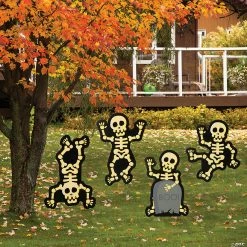 Halloween Skeleton Yard Signs - 4 Pc.