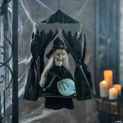 Hanging Animated Witch in a Box Halloween Decoration