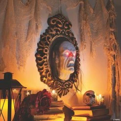 Hanging Mirror with Jumping Face Halloween Decoration