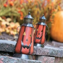 Jack-O’-Lantern Metal Lanterns Halloween Decorations