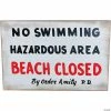 Jaws No Swimming Wood Sign
