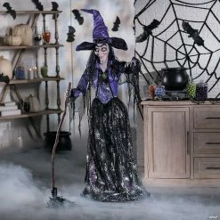 Large Spellbound Glam Witch with Light-Up Eyes Standing Halloween Decoration