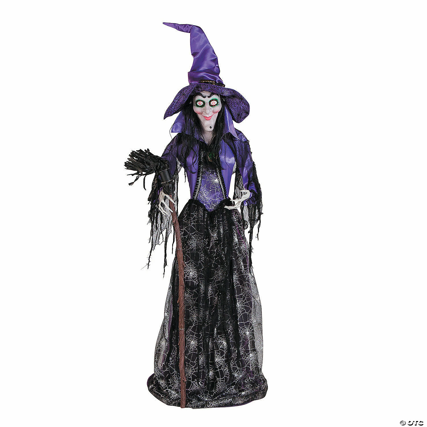 Large Spellbound Glam Witch with Light-Up Eyes Standing Halloween Decoration - Image 2