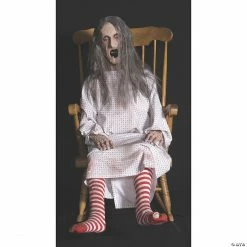 Life-Size Animated Rocking Granny Halloween Decoration