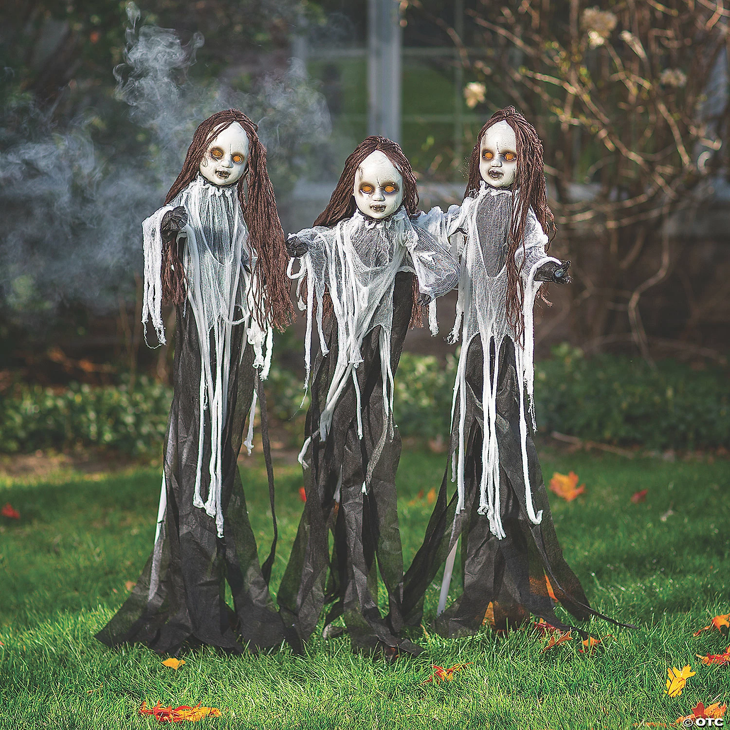 Light-Up Spooky Doll Yard Stake Halloween Decorations - 3 Pc.