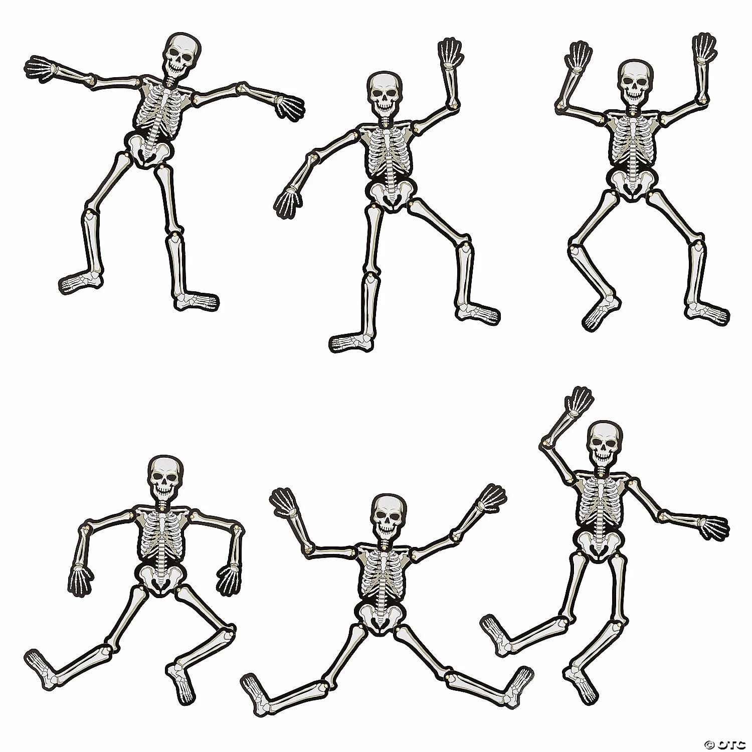 Mini Jointed Skeleton Cutouts – 6 Pc.