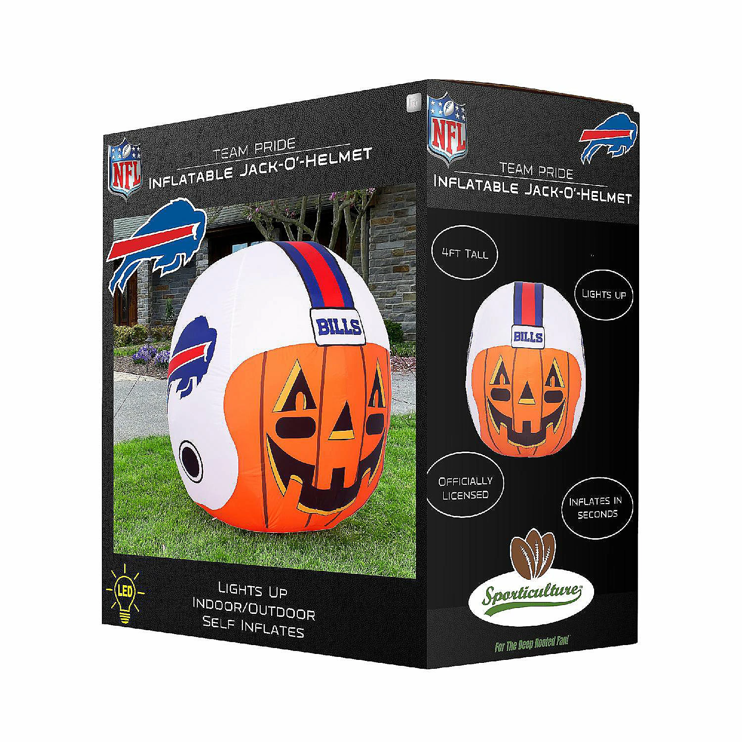NFL Buffalo Bills Inflatable Jack O' Helmet, 4 ft Tall, Orange - Image 2