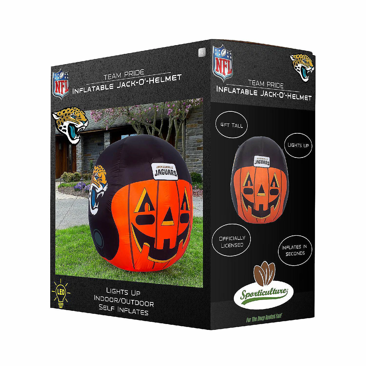 NFL Jacksonville Jaguars Inflatable Jack O' Helmet, 4 ft Tall, Orange - Image 2