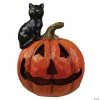 Northlight 10" LED Lighted Jack-O-Lantern and Black Cat Tabletop Halloween Figure
