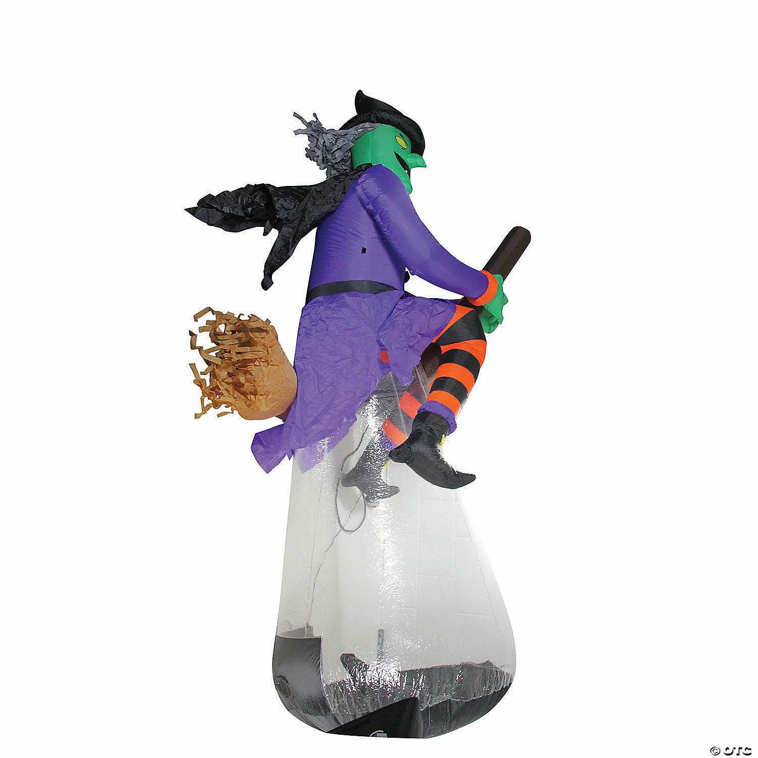 Northlight 11' Pre-Lit LED Inflatable Flying Witch Halloween Outdoor Decor - Image 2