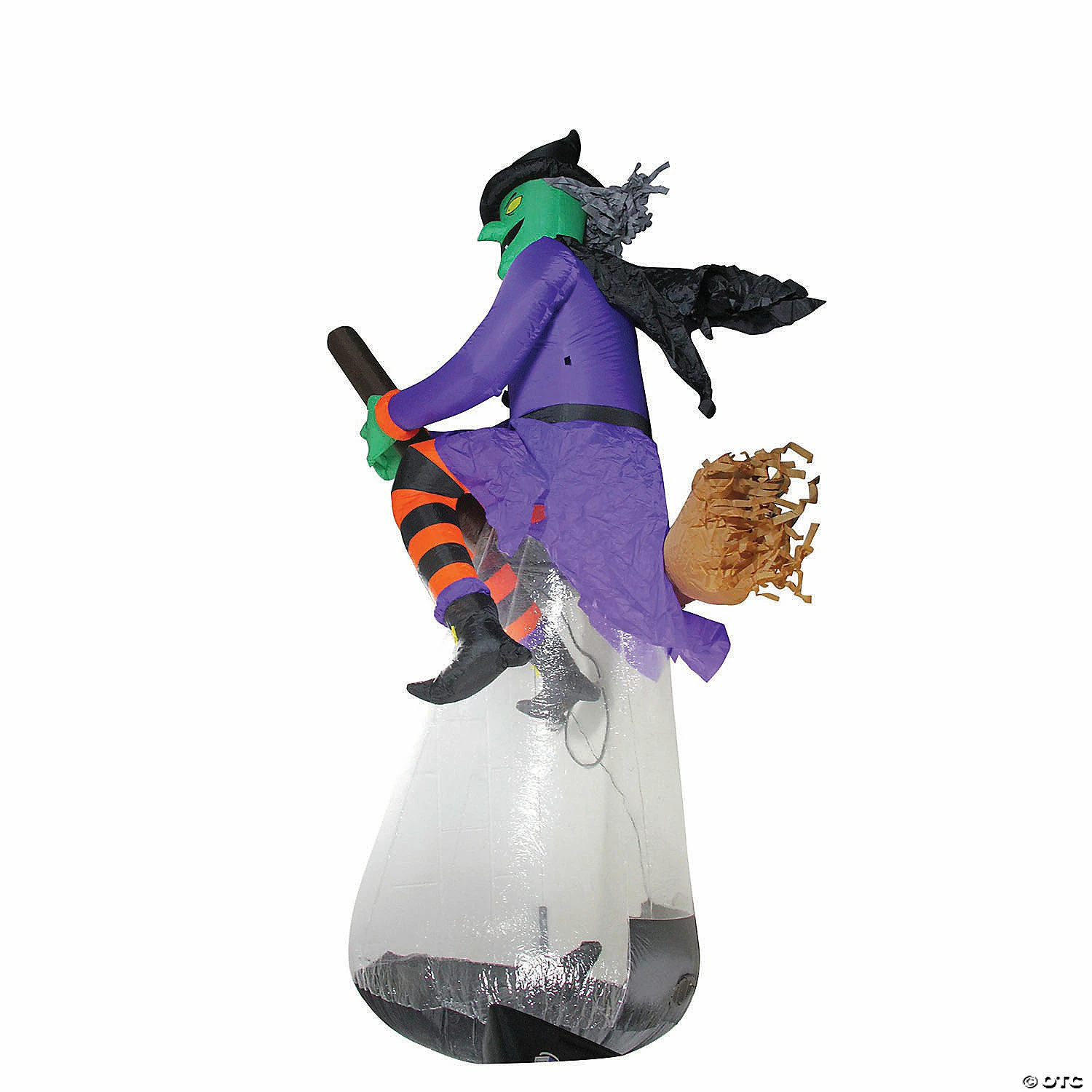 Northlight 11' Pre-Lit LED Inflatable Flying Witch Halloween Outdoor Decor - Image 3