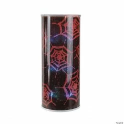 Northlight 12" Black and Red Battery Operated LED Lighted Spider Web Hanging Halloween Lantern