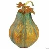 Northlight 14" Orange and Green Elongated Autumn Pumpkin Tabletop Decor