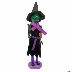 Northlight 14" Witch with Broom Halloween Nutcracker Decoration
