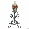 Northlight 16" Gothic Flameless Skull Halloween Candle Holder