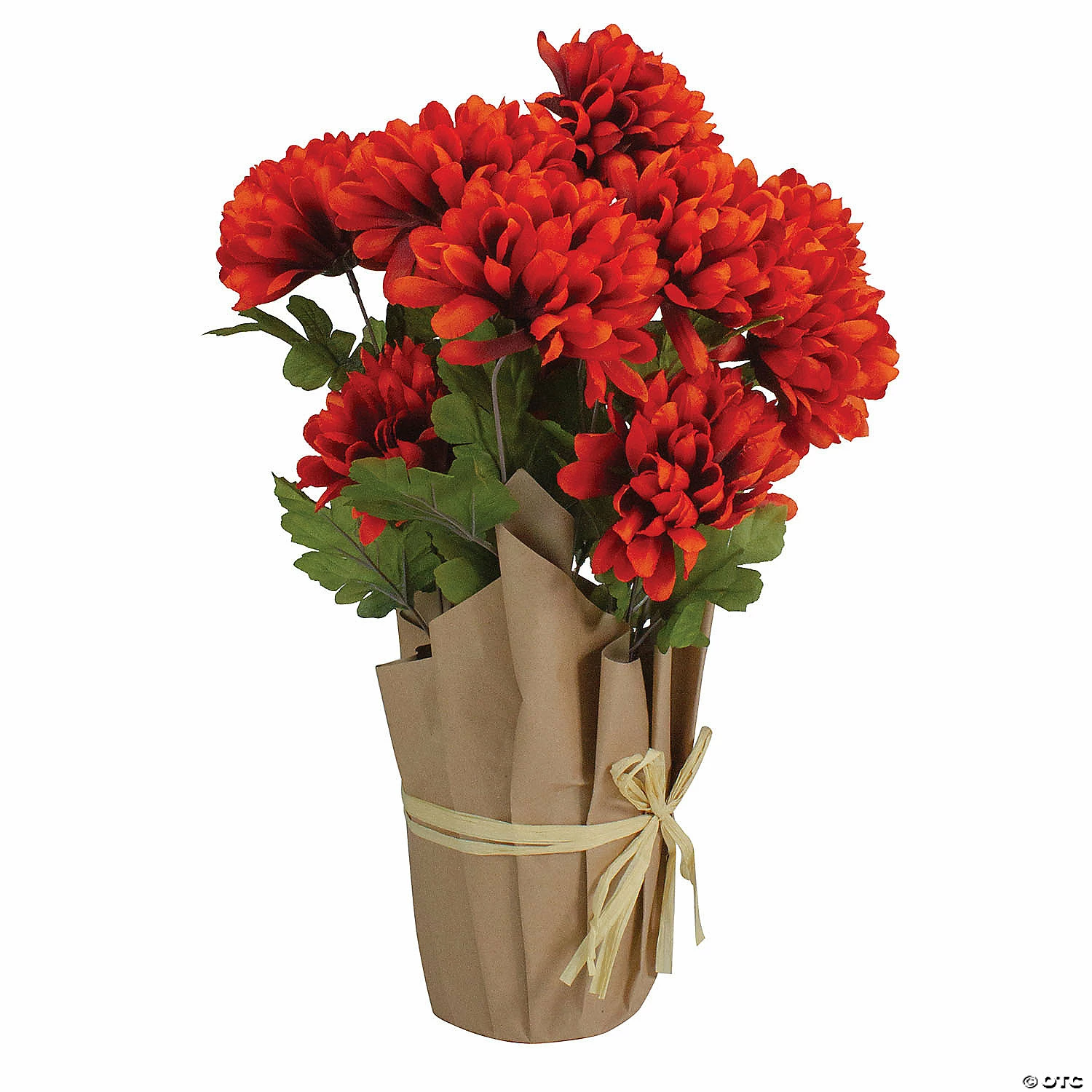 Northlight 20" Orange Fall Harvest Artificial Mum Plant in a Pot - Image 4