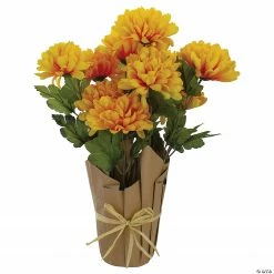 Northlight 20" Yellow Fall Harvest Artificial Mum Plant in a Pot
