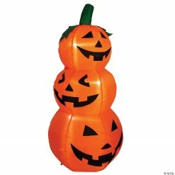 Northlight 3.5' Inflatable Lighted Pumpkin Trio Halloween Outdoor Yard Art