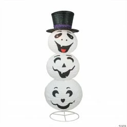 Northlight 3.6' Pre-Lit Happy Ghost with Hat Halloween Outdoor Yard Art Decor