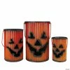 Northlight 3 Piece Black and Orange Metal Pumpkin Lantern Set Halloween Decoration