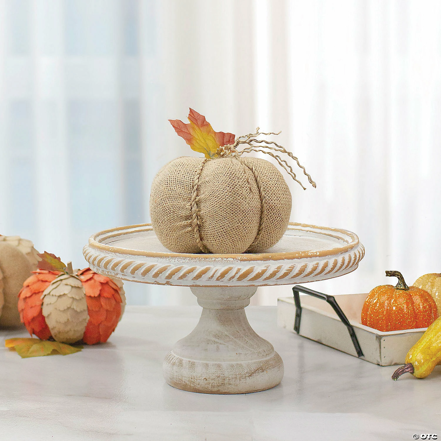 Northlight 5.5" Beige Burlap Autumn Harvest Table Top Pumpkin - Image 2