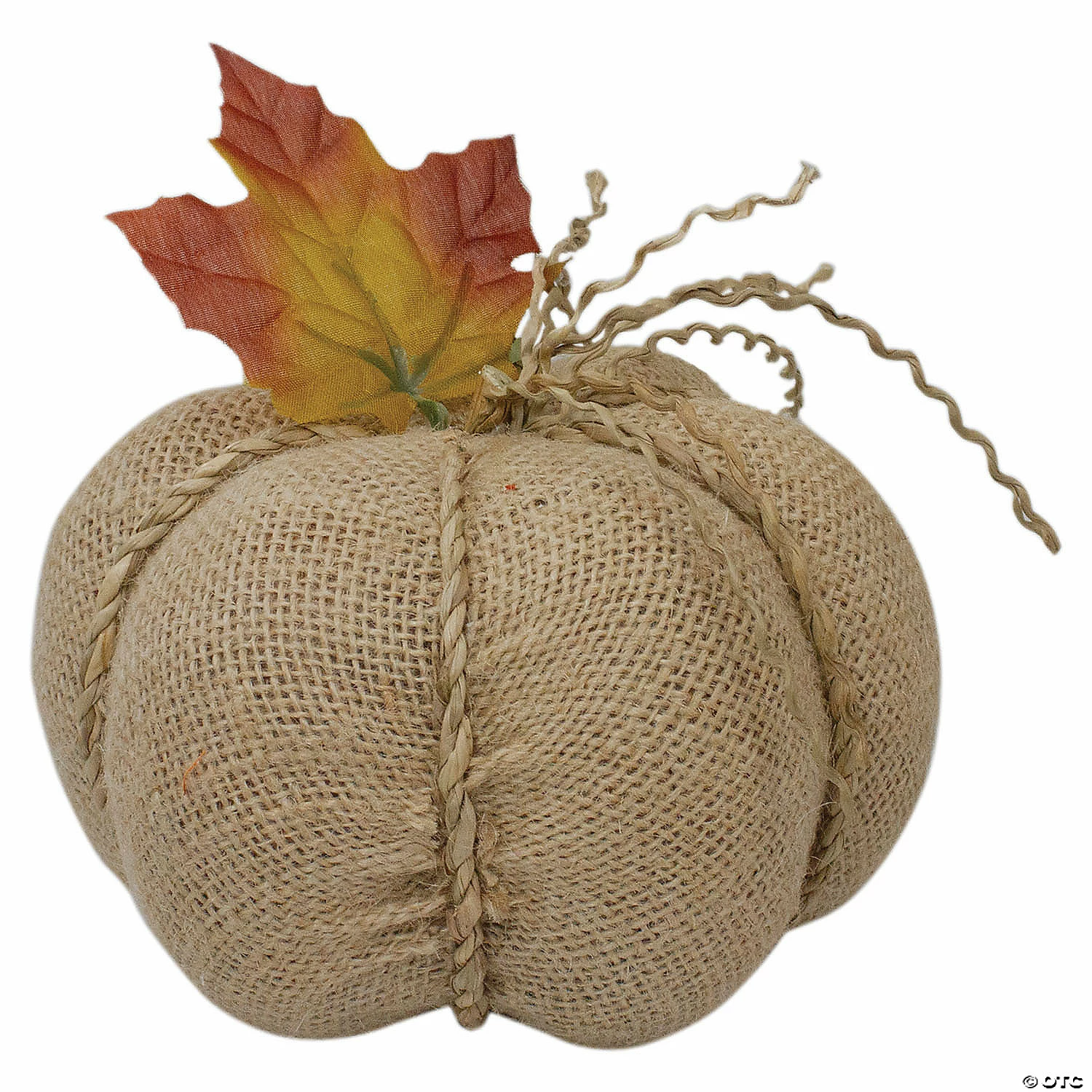 Northlight 5.5" Beige Burlap Autumn Harvest Table Top Pumpkin