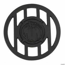 Northlight 5.5" Black Harvest Inspired Pumpkin Halloween Grill Accessory