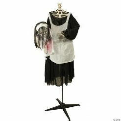 Northlight 57" LED Lighted and Animated Head-in-Hand Skeleton Maid Halloween Decoration