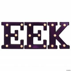 Northlight 6.5" LED Black and Purple EEK Halloween Marquee Sign