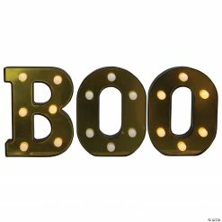 Northlight 6.5" Lighted Black and Gold BOO Halloween Marquee Sign