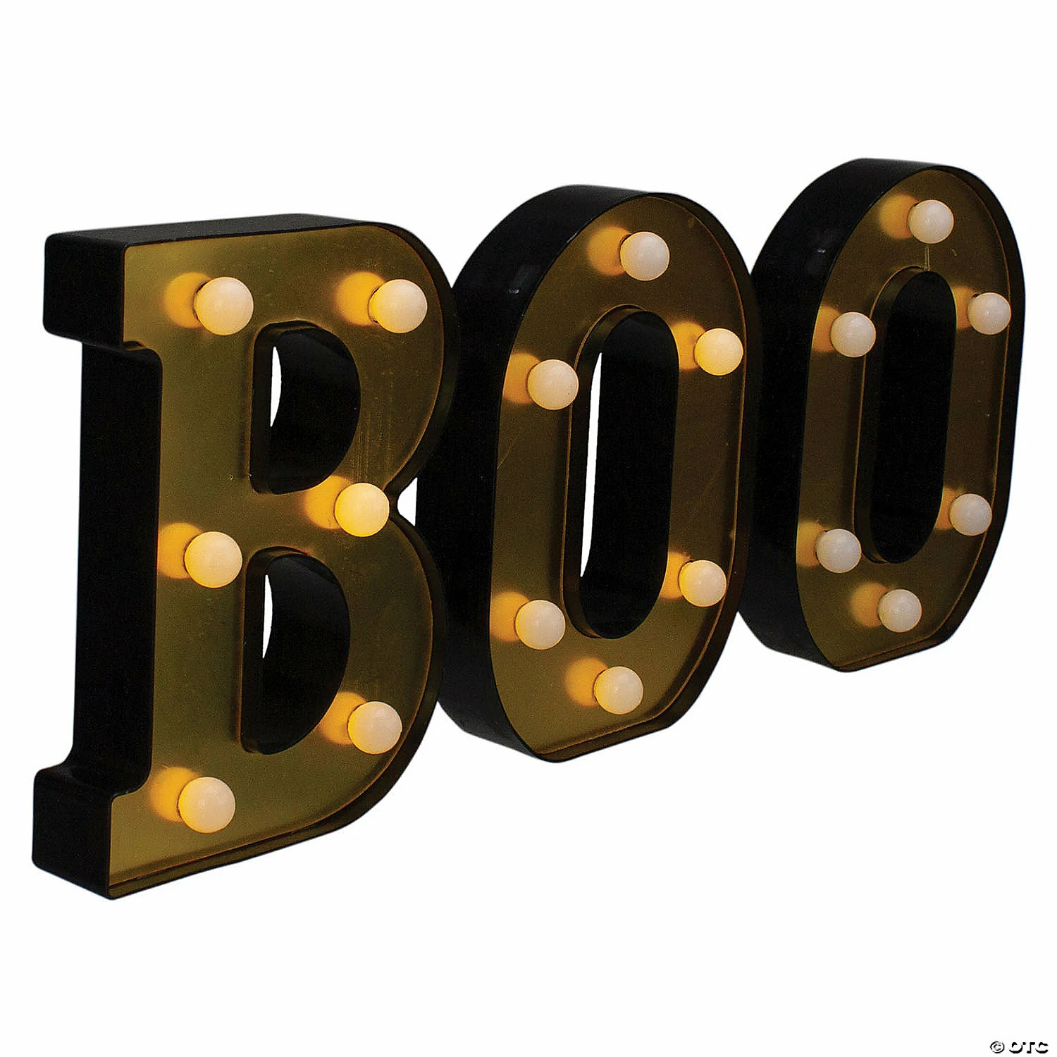 Northlight 6.5" Lighted Black and Gold BOO Halloween Marquee Sign - Image 3
