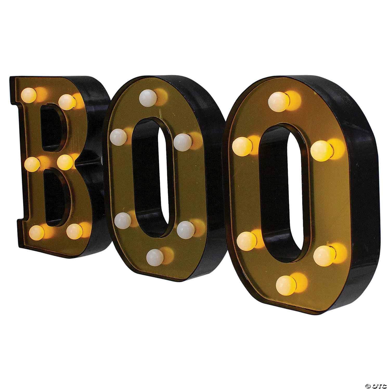 Northlight 6.5" Lighted Black and Gold BOO Halloween Marquee Sign - Image 4