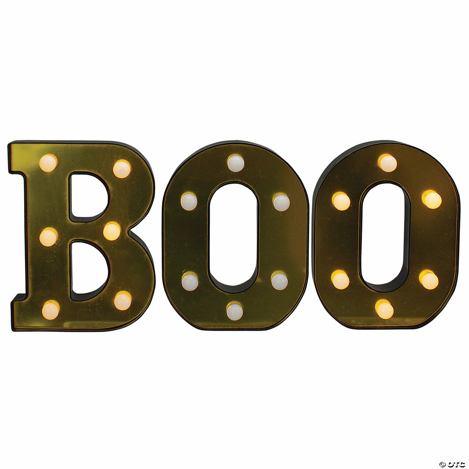 Northlight 6.5" Lighted Black and Gold BOO Halloween Marquee Sign